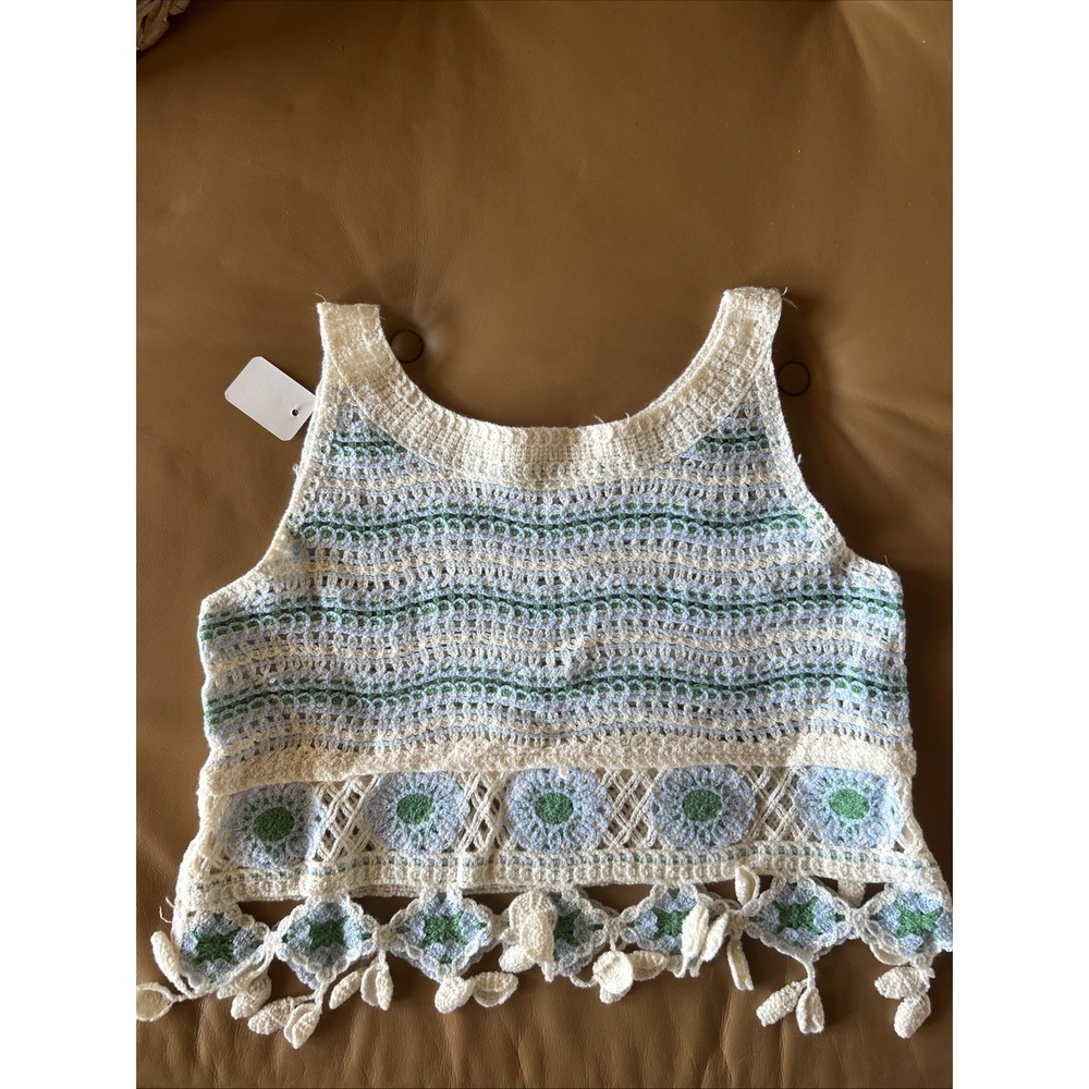 Hand Crocheted Crop Top Size Medium/large